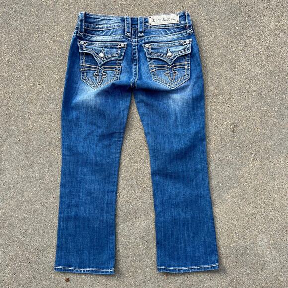 Rock Revival Celine capri jeans with rhinestone flap pockets 28 - Picture 1 of 8